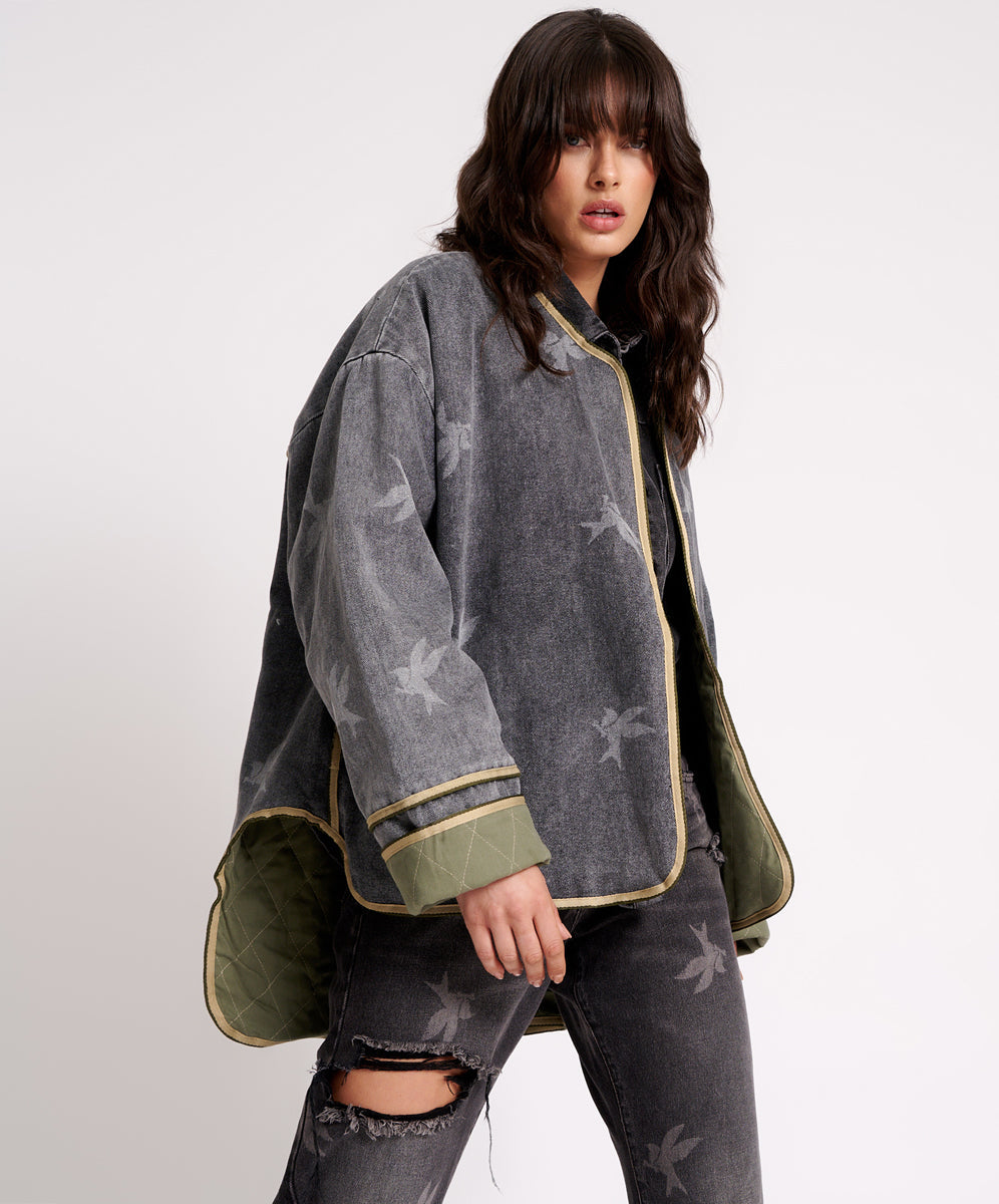 Last Stock THE BOWER REVERSIBLE QUILTED DENIM JACKET