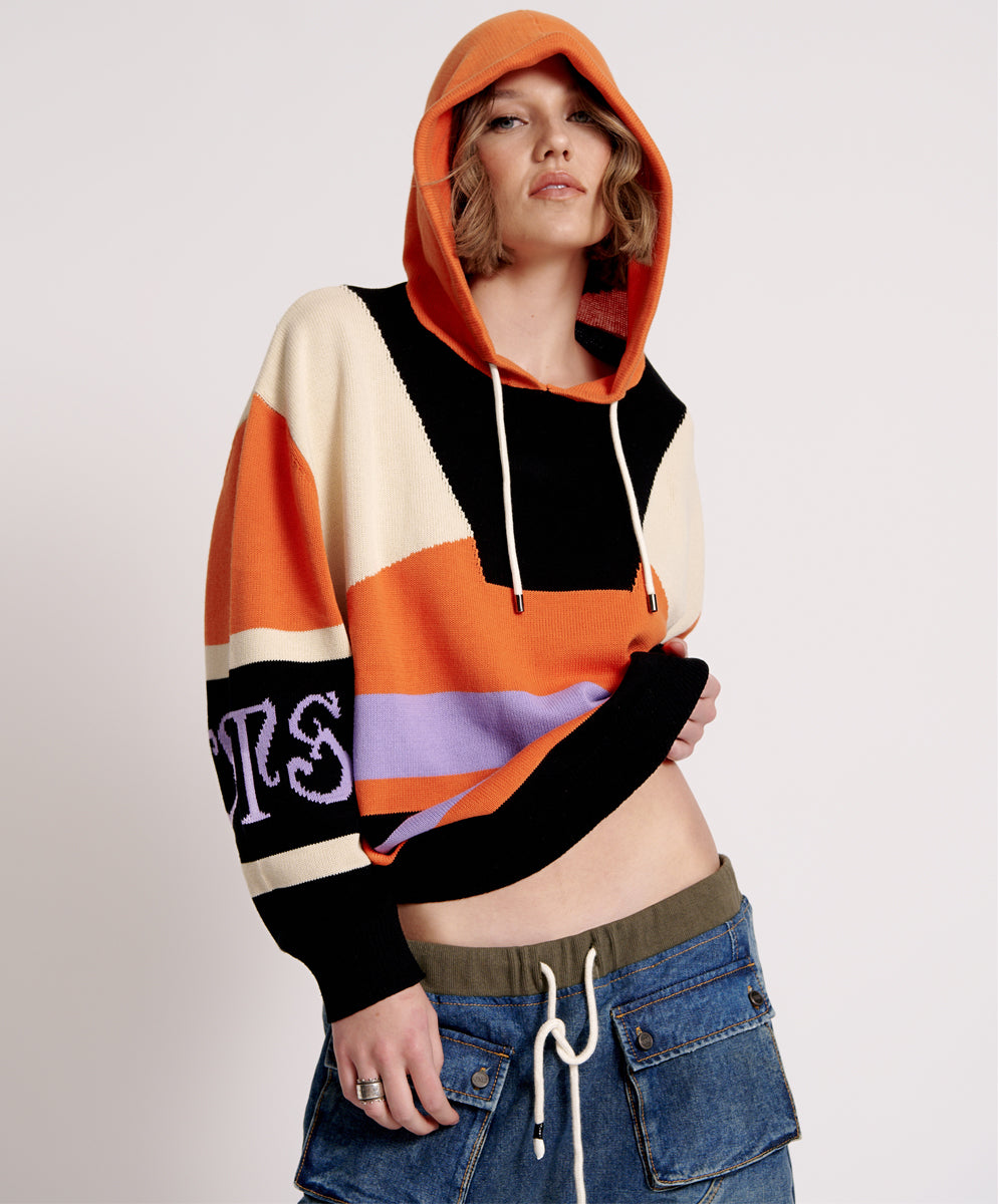 Products O.T.S Reactive Knit Sweater Hoody - Geo Orange
