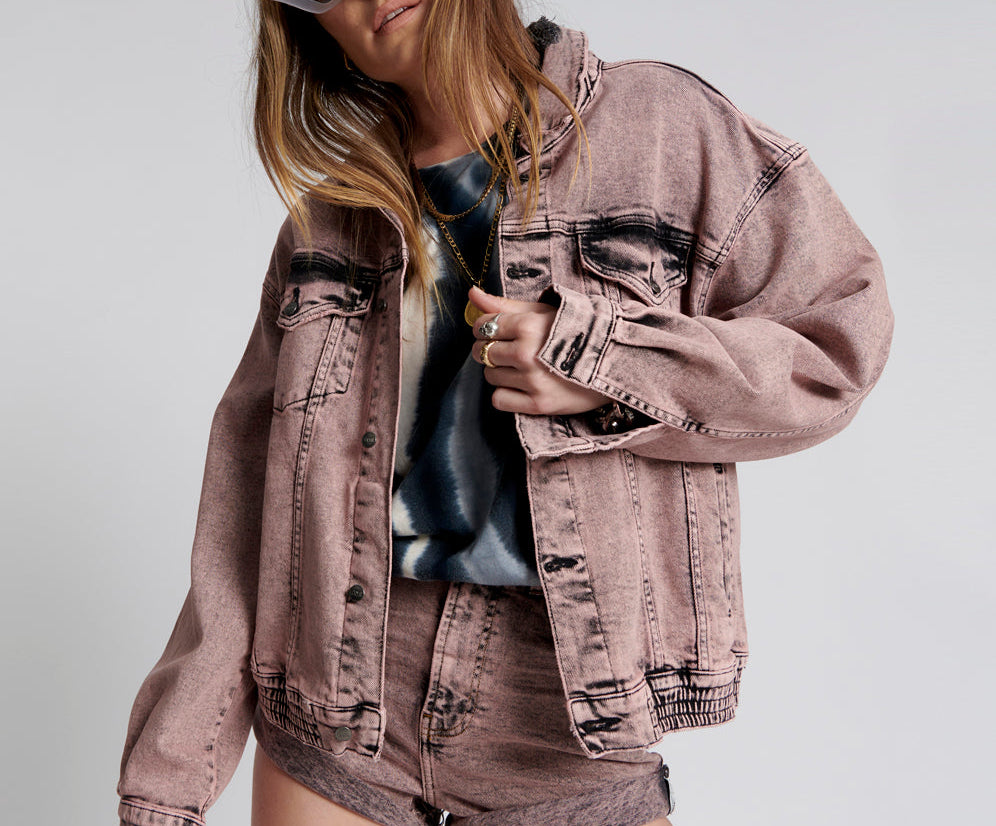 NIGHT HAZE OVERSIZED DENIM TRUCKER JACKET