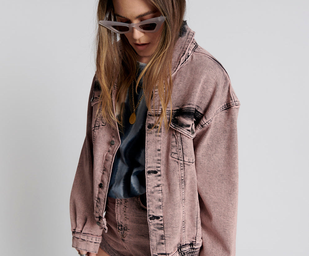 NIGHT HAZE OVERSIZED DENIM TRUCKER JACKET