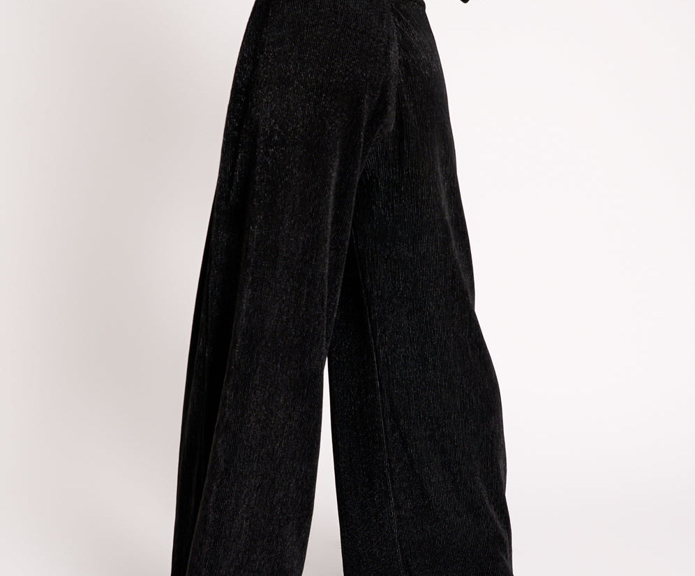 Start Me Up Wide Leg Pants - Black