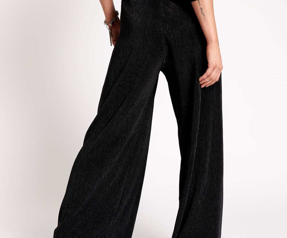 Start Me Up Wide Leg Pants - Black