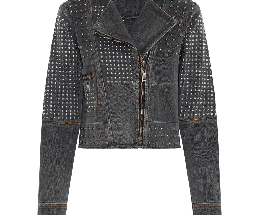 REBEL REBEL STUDDED DENIM JACKET