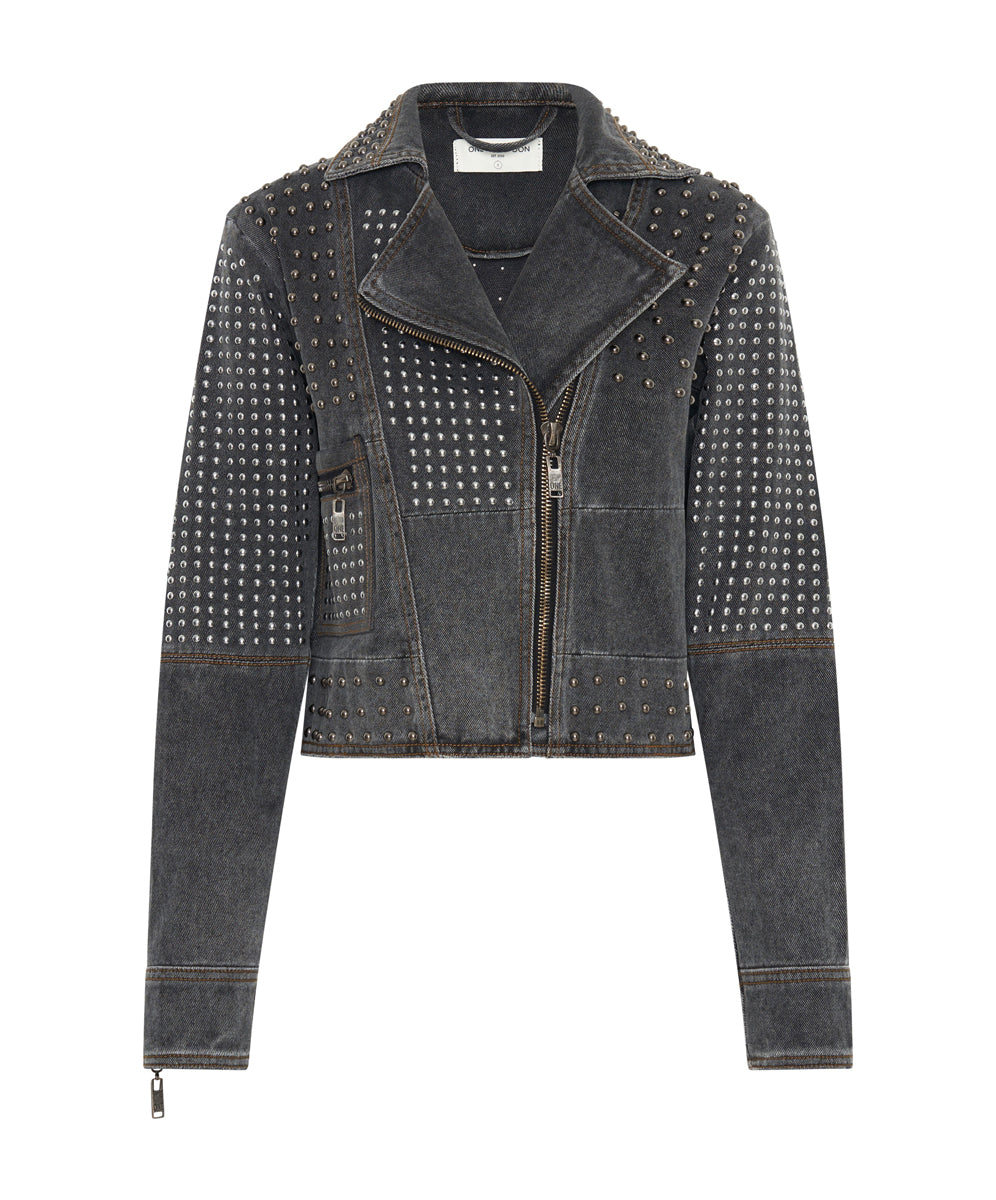 Last Stock REBEL REBEL STUDDED DENIM JACKET