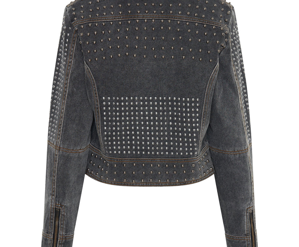 REBEL REBEL STUDDED DENIM JACKET