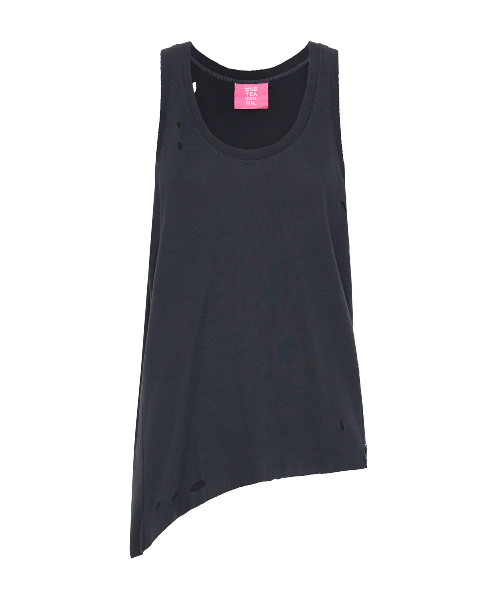 Products BLACK STONE RIBBED DISTRESSED DADDIO SINGLET