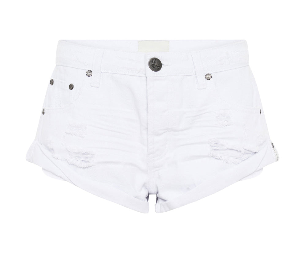 FRESH WHITE BANDITS LOW WAIST DENIM SHORTS