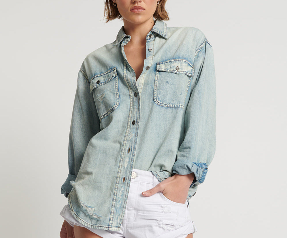 Bandits Low Waist Denim Shorts - Fresh White