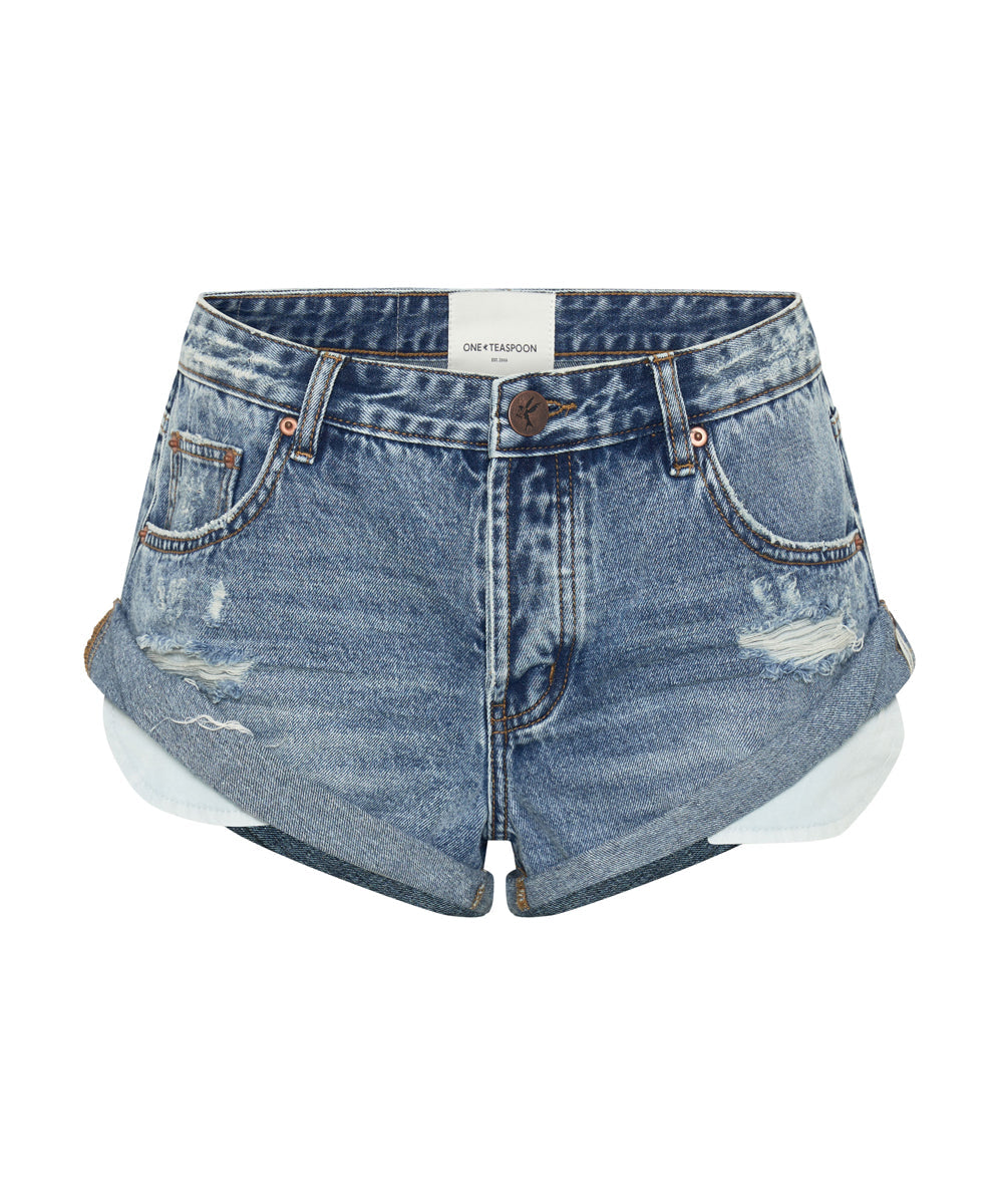 Products Bandits Low Waist Denim Shorts - Texas Blue