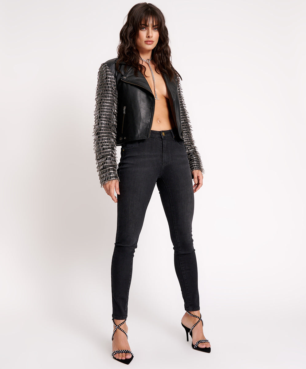 Products Freebirds High Waist Rigid Skinny Denim Jeans - Black Ink