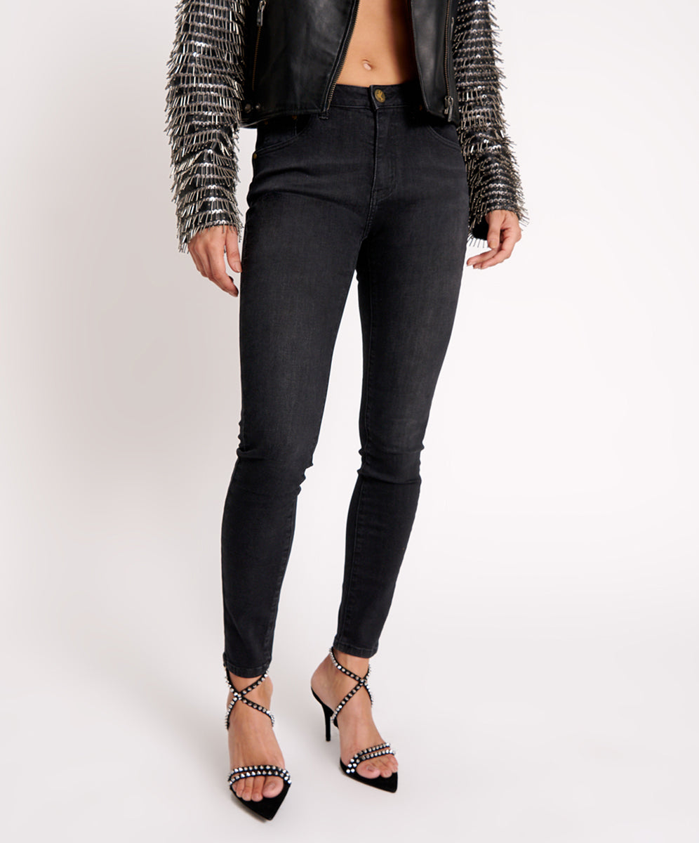 Products Freebirds High Waist Rigid Skinny Denim Jeans - Black Ink