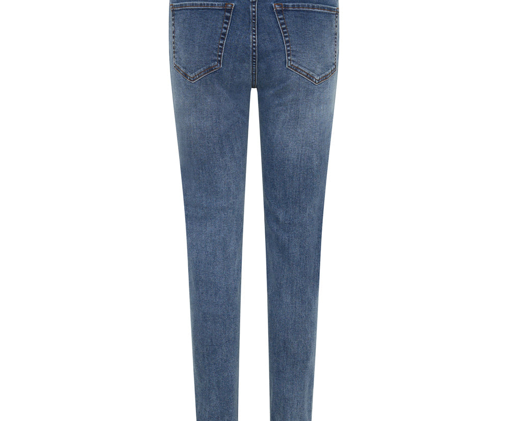 Freebirds High Waist Rigid Skinny Denim Jeans - Classic Blue