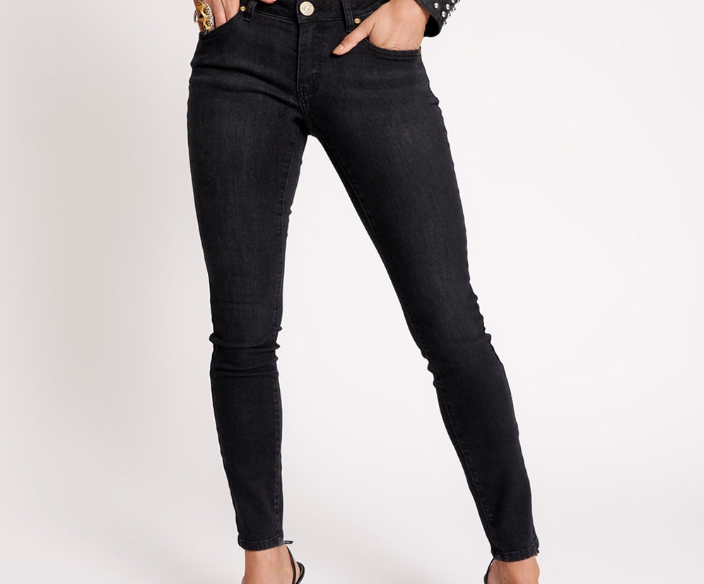 Freebirds Ii Low Waist Stretch Skinny Denim Jeans - Black Ink