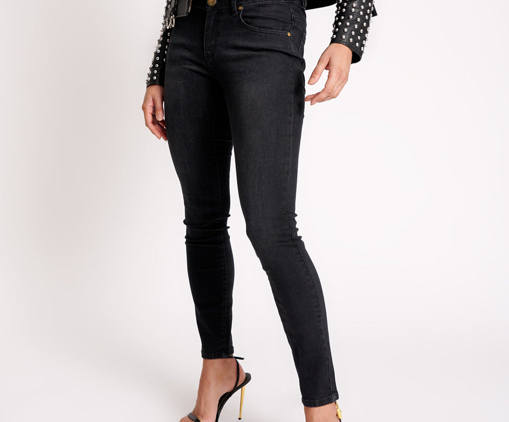 Freebirds Ii Low Waist Stretch Skinny Denim Jeans - Black Ink