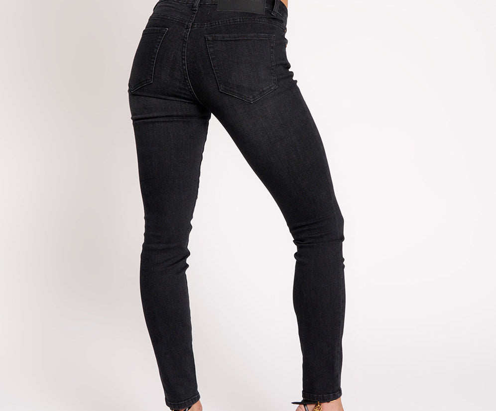 Freebirds Ii Low Waist Stretch Skinny Denim Jeans - Black Ink
