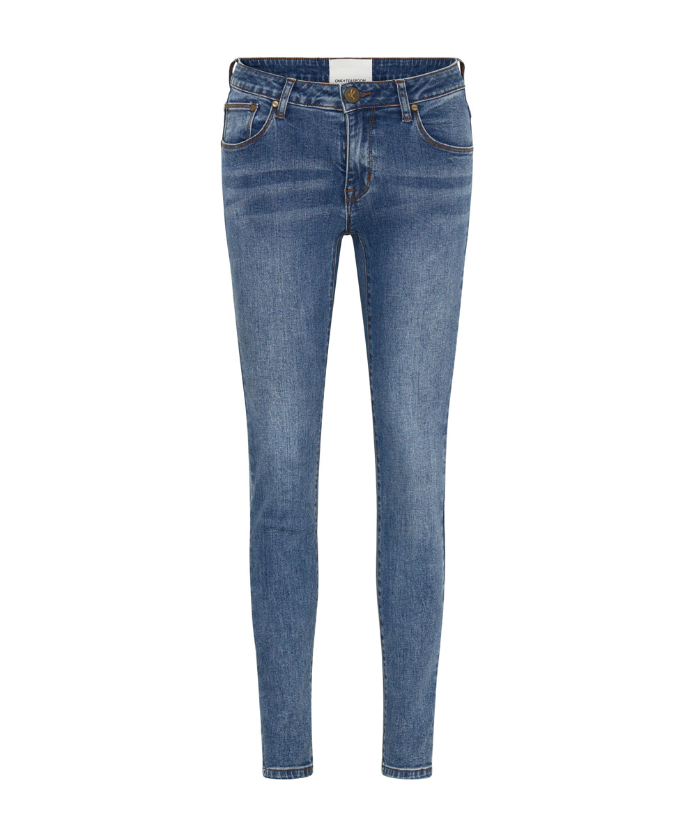 Products Freebirds Ii Low Waist Stretch Skinny Denim Jeans - Classic Blue