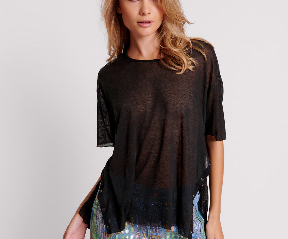 Split Seam Tee - Black