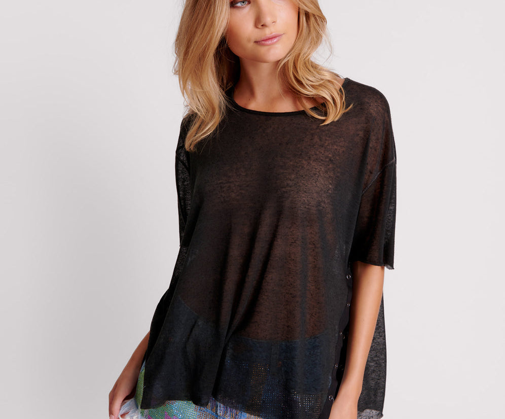 Split Seam Tee - Black