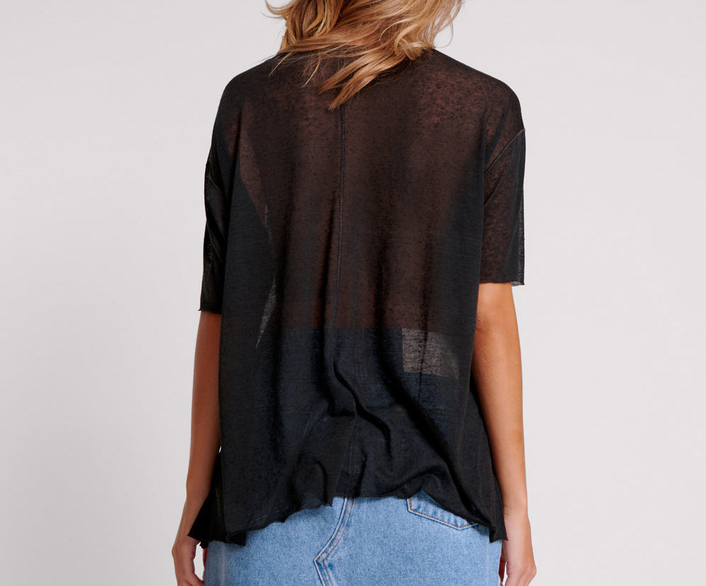 Split Seam Tee - Black