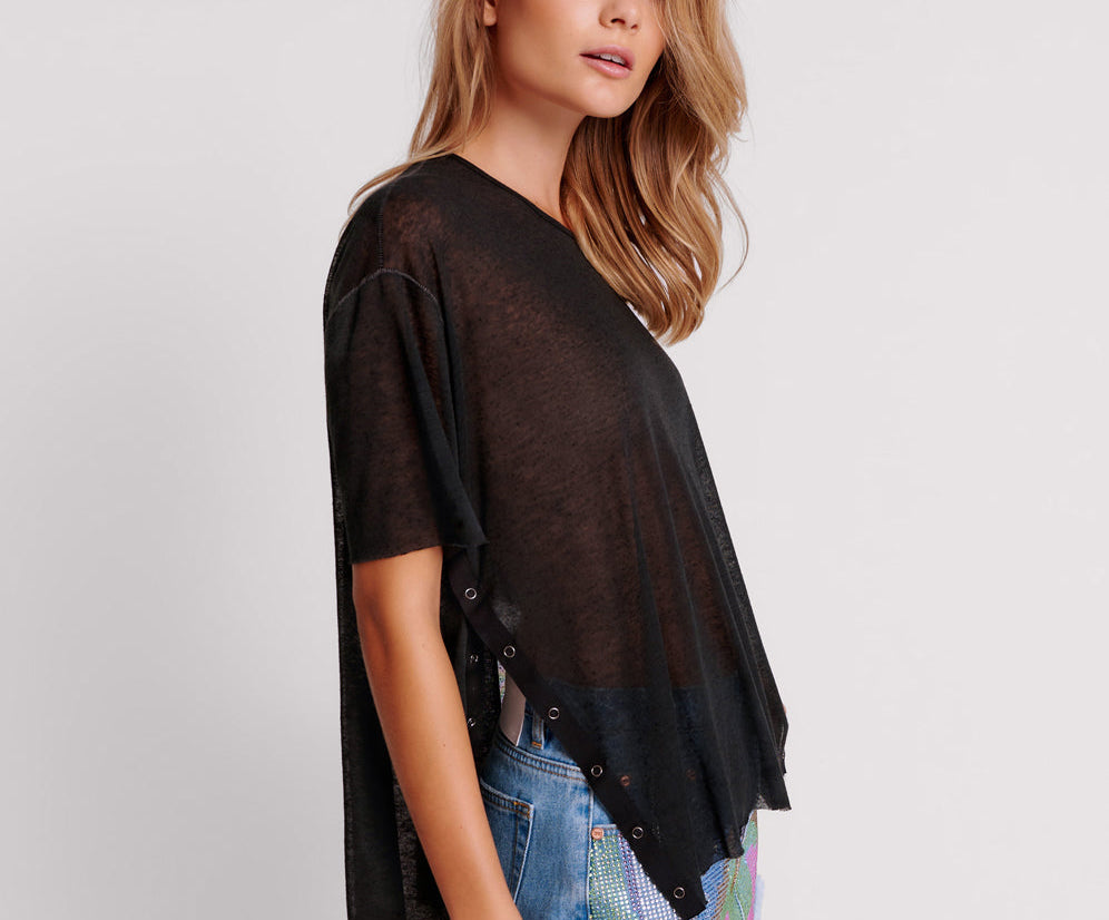 Split Seam Tee - Black