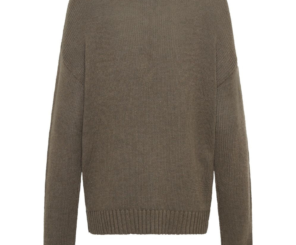 CLASSIC POCKET CHUNKY KNIT SWEATER KHAKI