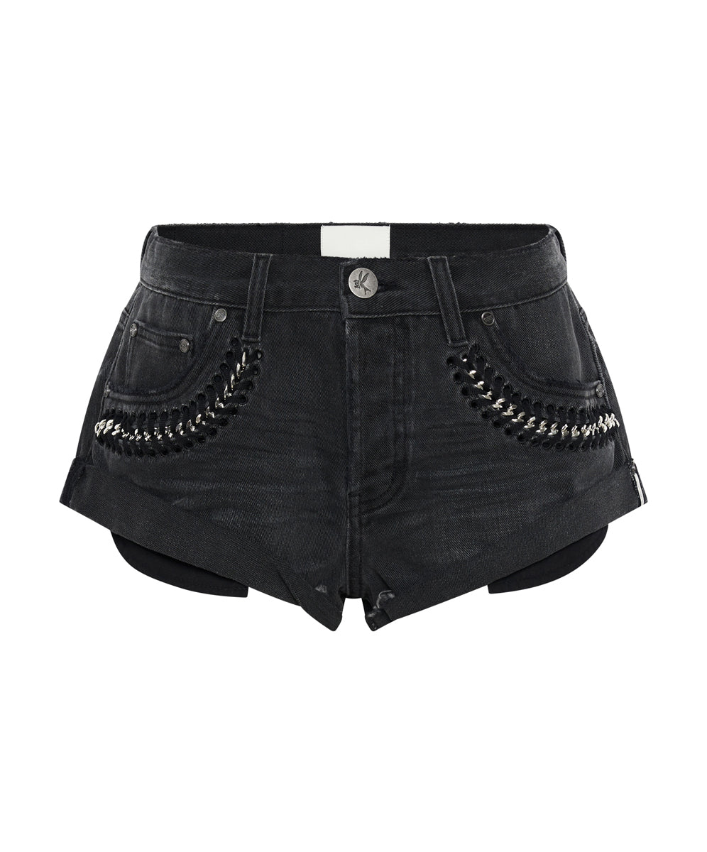 Bandits Low Waist Denim Shorts - Storm Grey