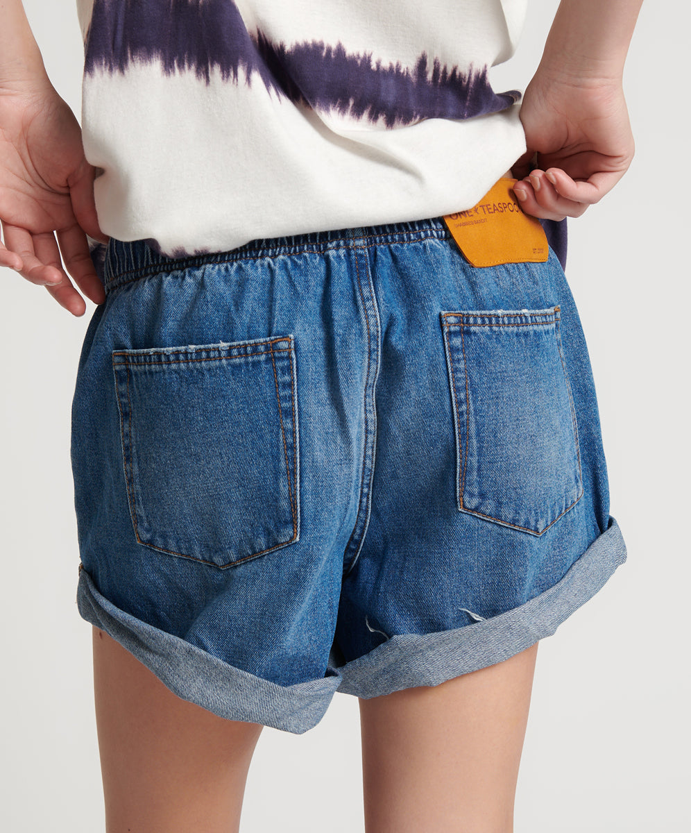 Products BAY BLUE SHABBY BANDIT DRAWSTRING BOYFRIEND SHORTS