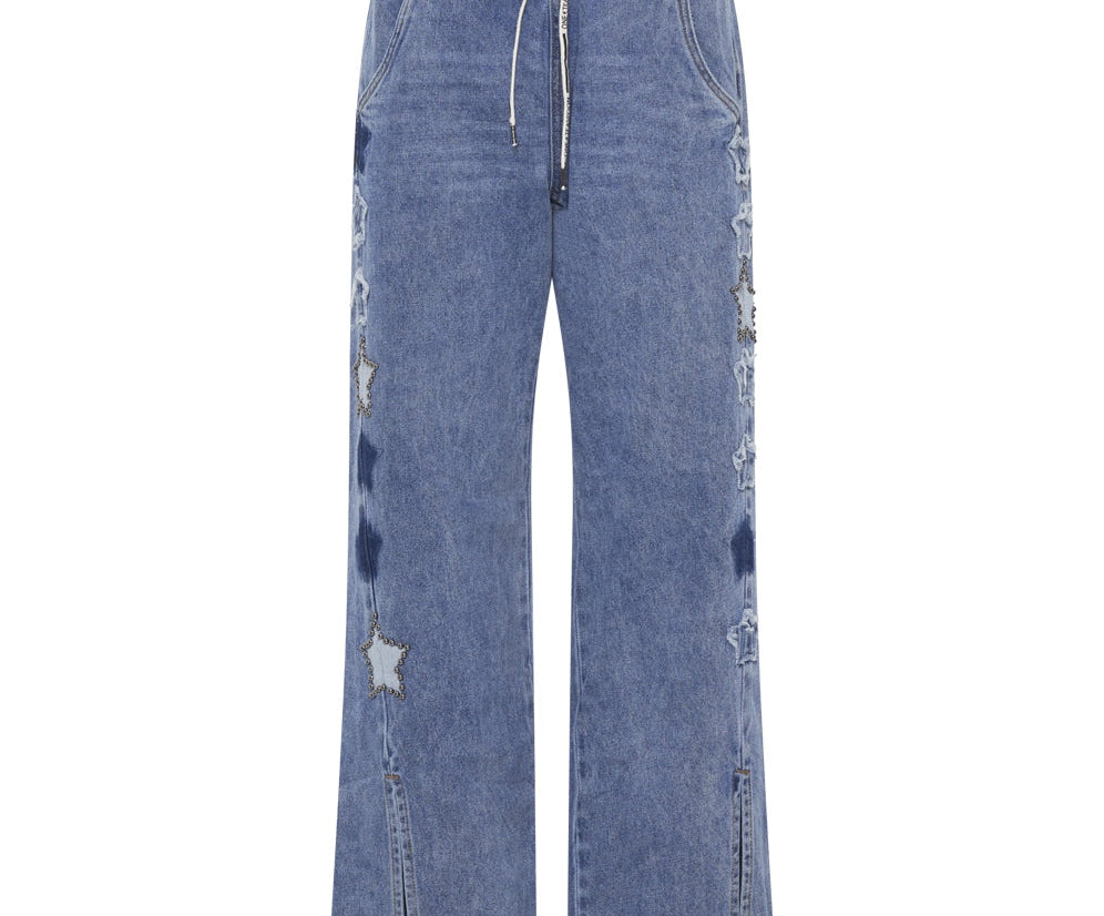 JOHNNY BLUE STAR ROADHOUSE WIDE LEG DRAWSTRING JEANS