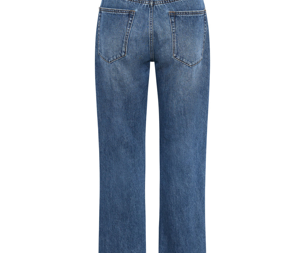 BAY BLUE HOOLIGANS MID WAIST RELAXED CROPPED JEANS