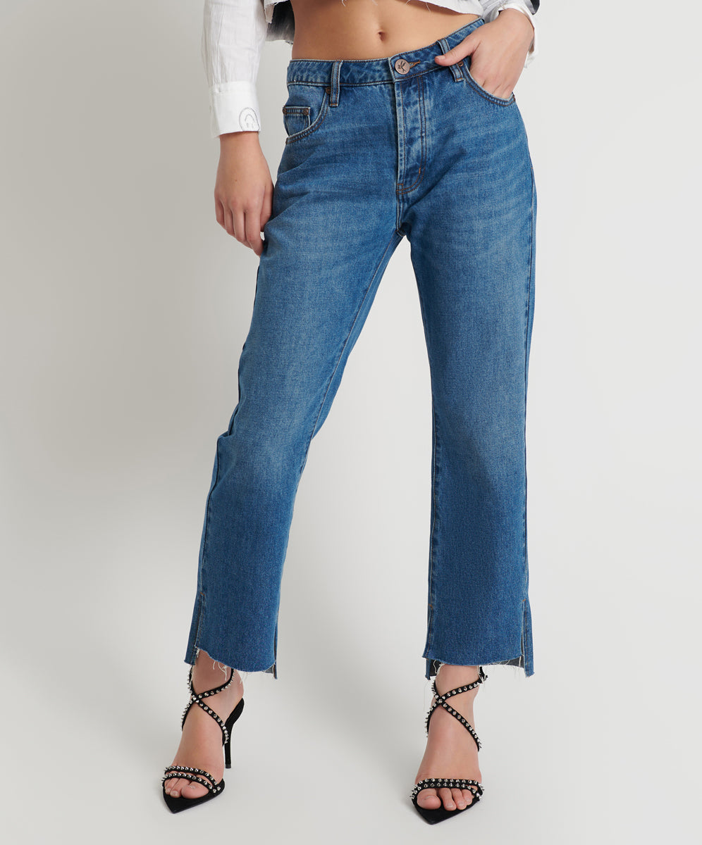 Women's Hooligans Jeans Hooligans Low Waist Relaxed Straight Leg Denim Jeans - Bay Blue