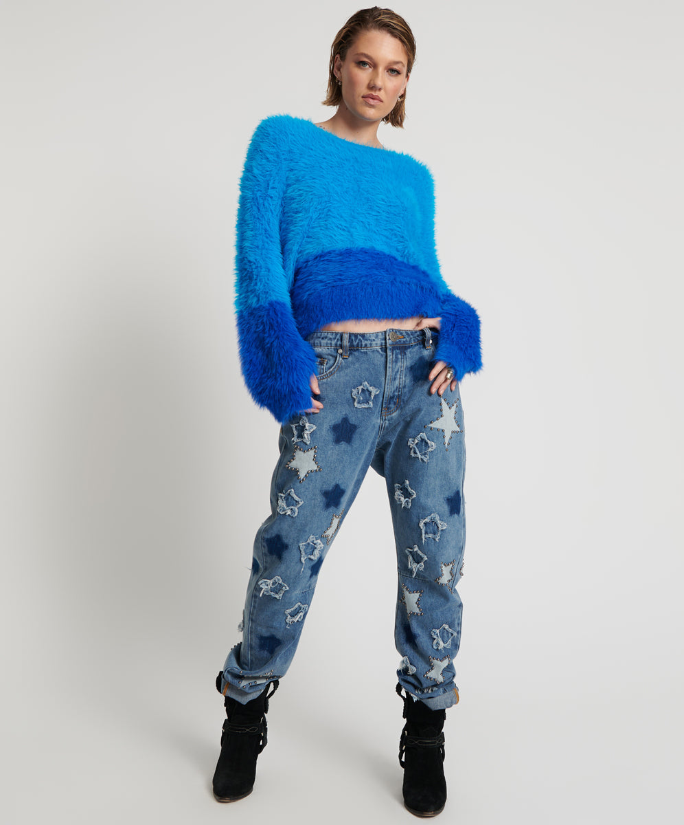Johnny Blue Star Saints Boyfriend Jeans | One Teaspoon