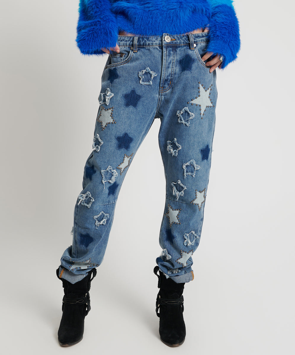 Products JOHNNY BLUE STAR SAINTS BOYFRIEND JEANS
