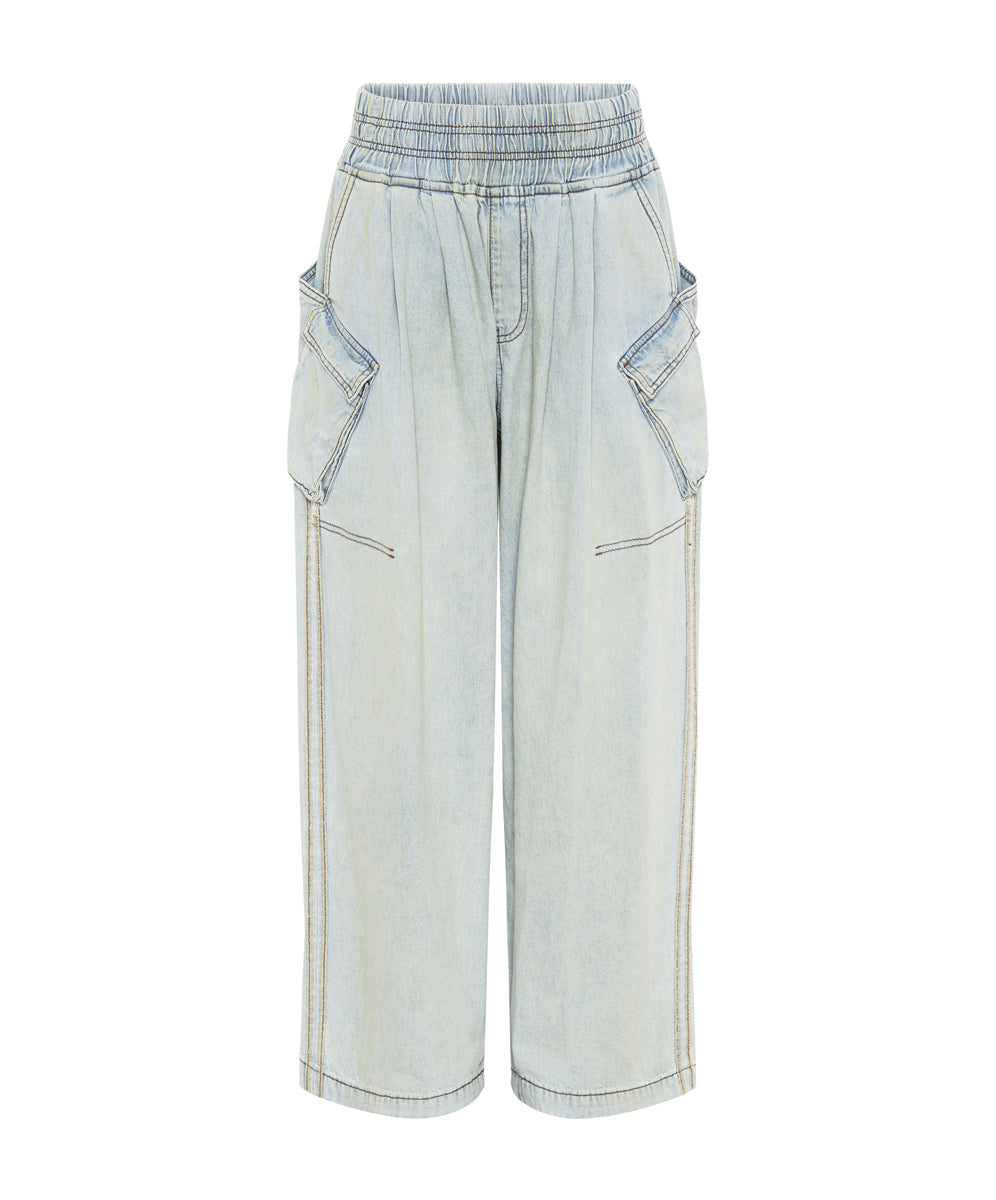 Products KANSAS BLUE DENIM PARACHUTE PANTS