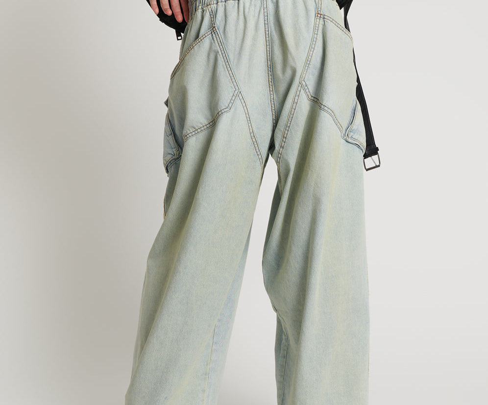 KANSAS BLUE DENIM PARACHUTE PANTS