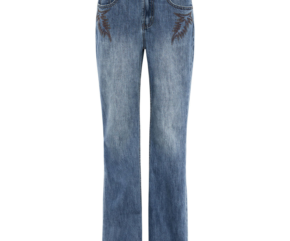 Charlie High Waist Slim Flared Denim Jeans - Westland Blue