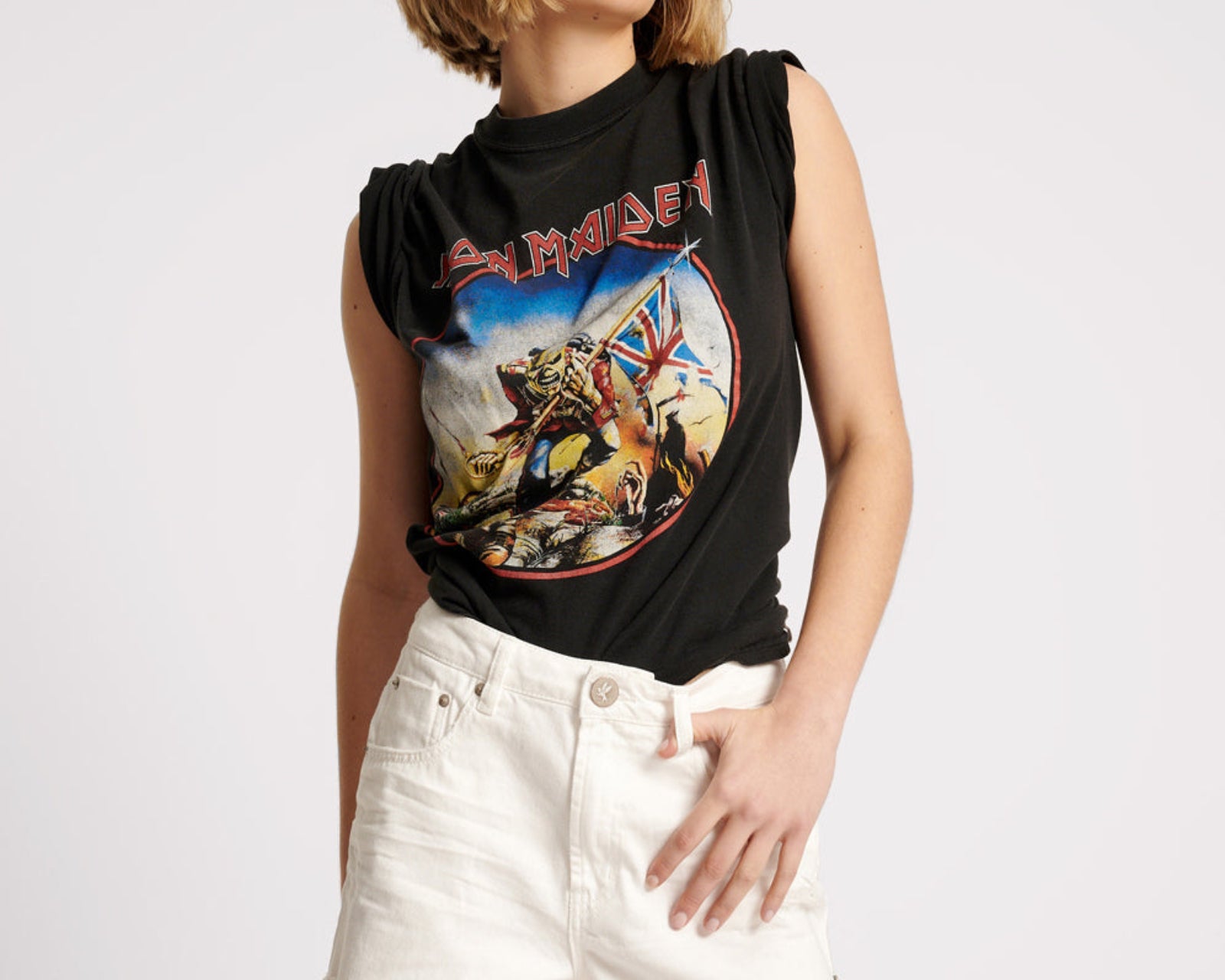 Bonitas High Waist Denim Shorts - White Beauty