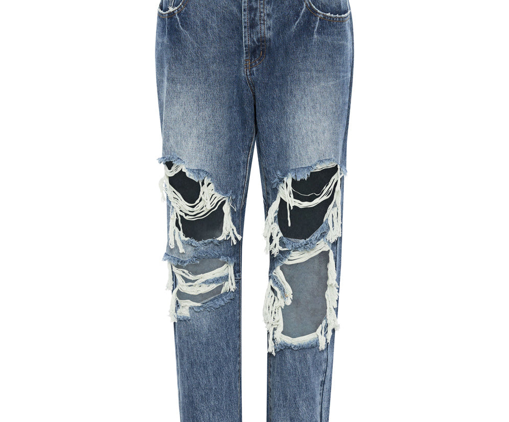 BLUE LOVE SAINTS BOYFRIEND JEANS