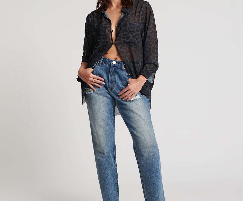 1982S High Waist Balloon Denim Jeans - Blue Love