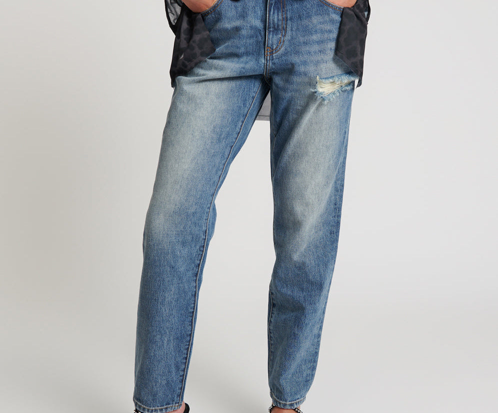 1982S High Waist Balloon Denim Jeans - Blue Love