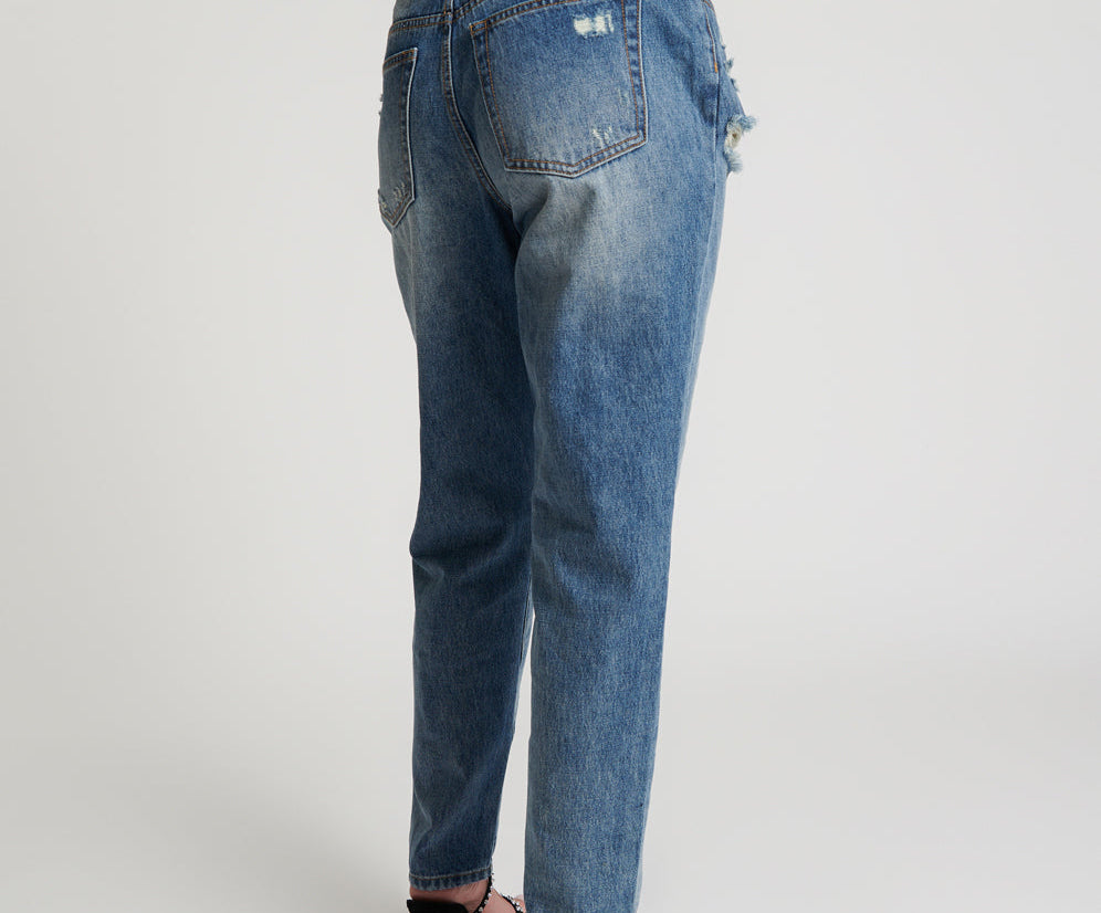 1982S High Waist Balloon Denim Jeans - Blue Love