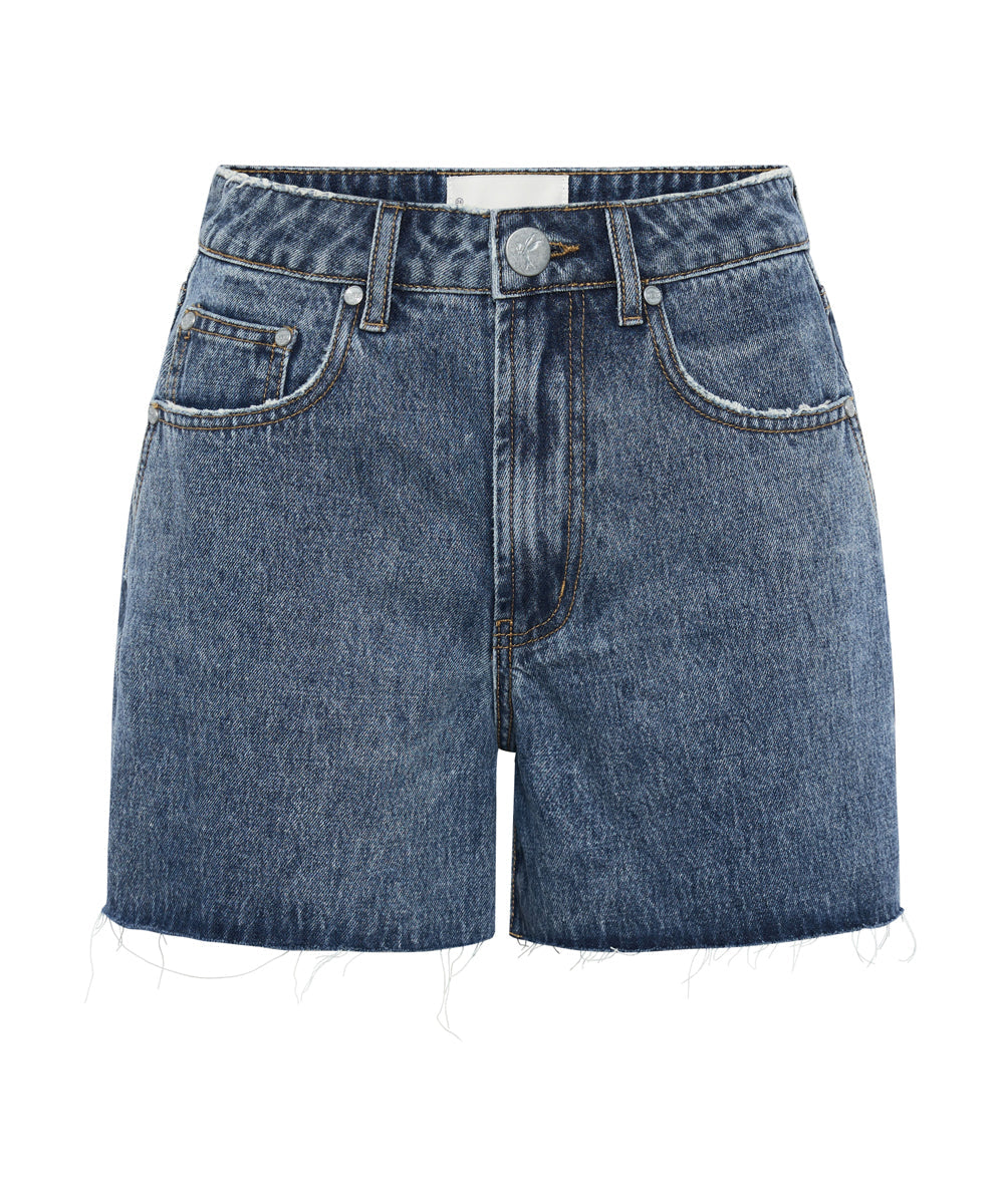 Products BLUE LOVE LEGENDS HIGH WAIST MOM FIT SHORTS
