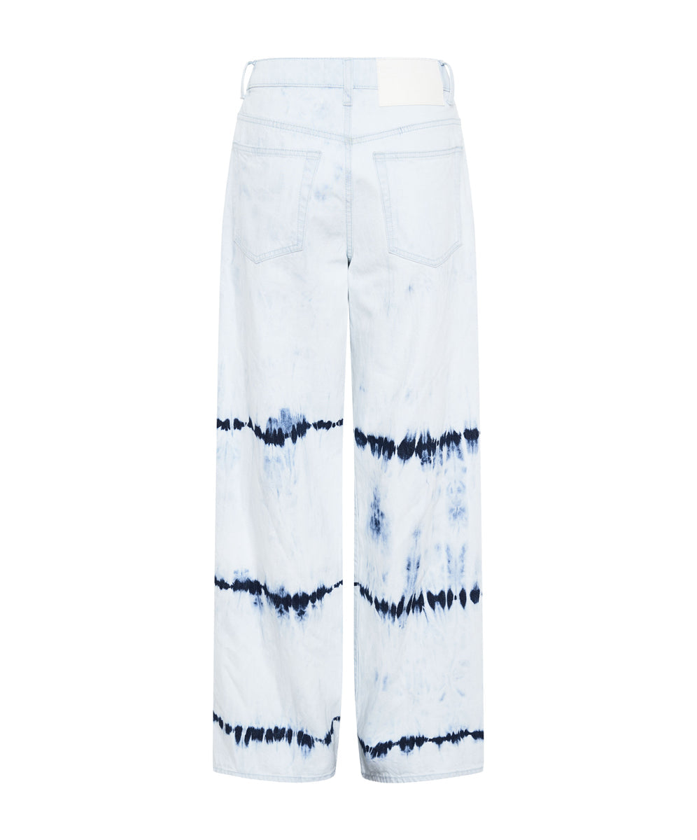 Jackson Mid Waist Wide Leg Denim Jeans - Bleached Out White | One