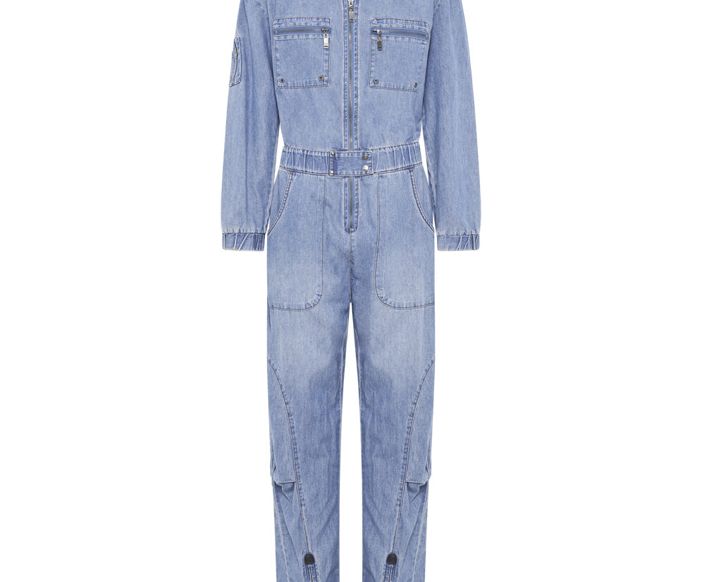 Dark Romance Zipped Up Jumpsuit - Blue Lilac