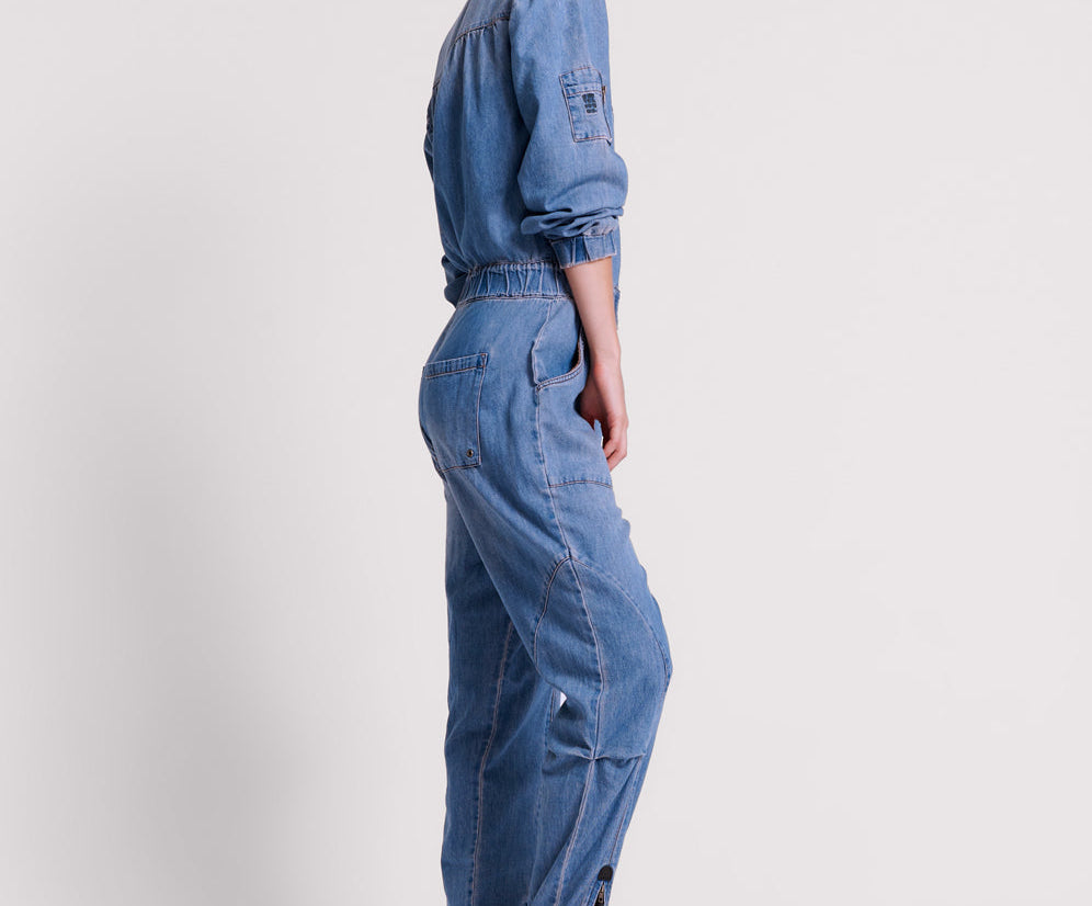 Dark Romance Zipped Up Jumpsuit - Blue Lilac