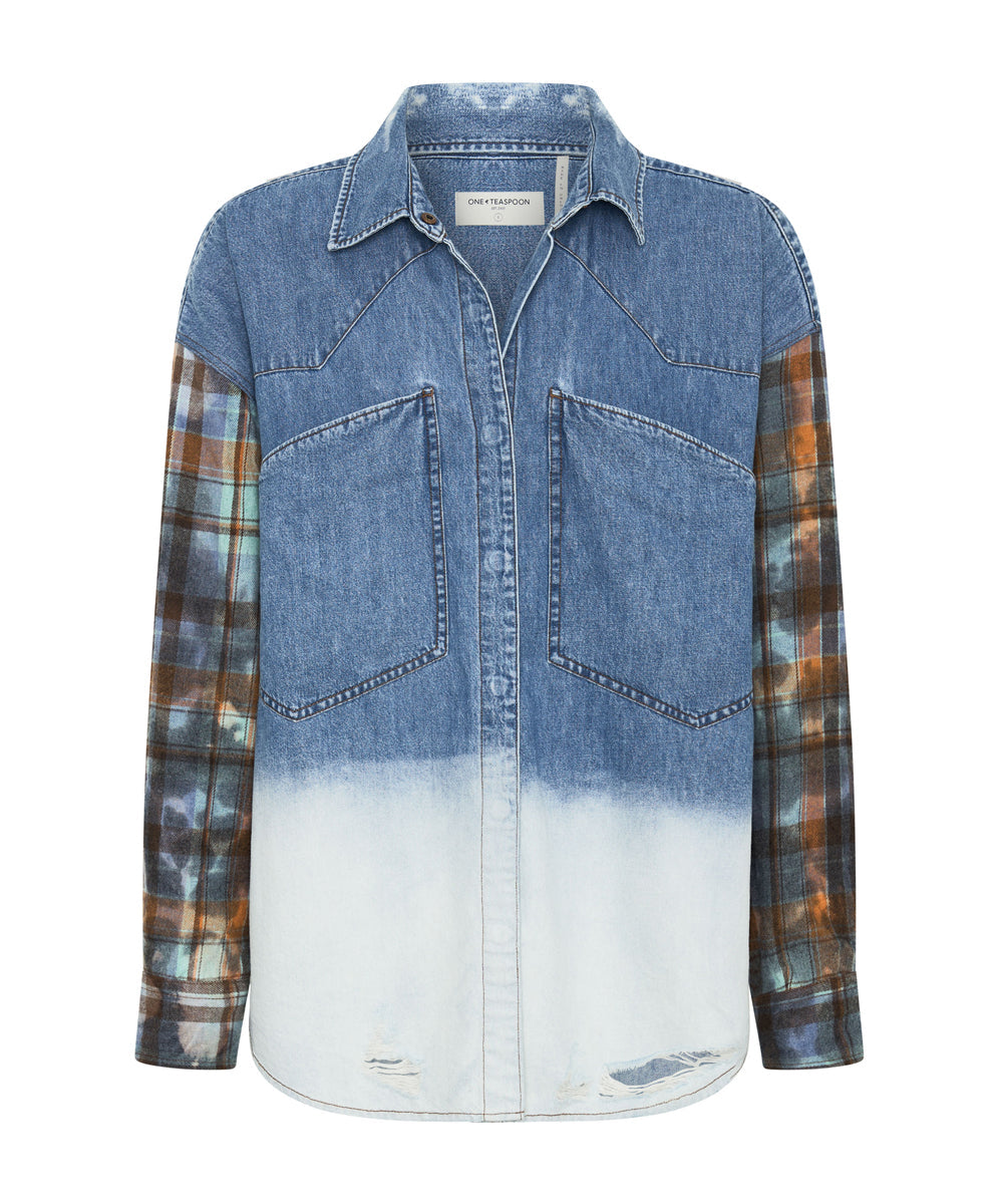 Products CIAO BLUE REVOLVER DENIM FLANNEL SHIRT