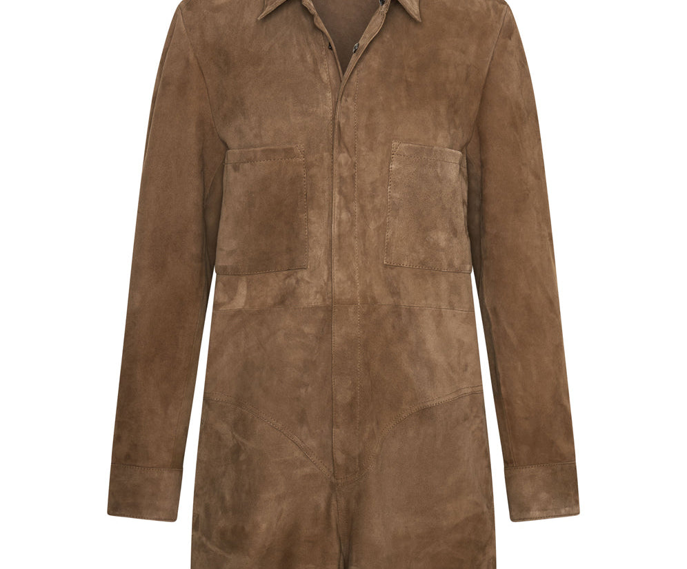 TAN SUEDE PROPHECY JUMPSUIT