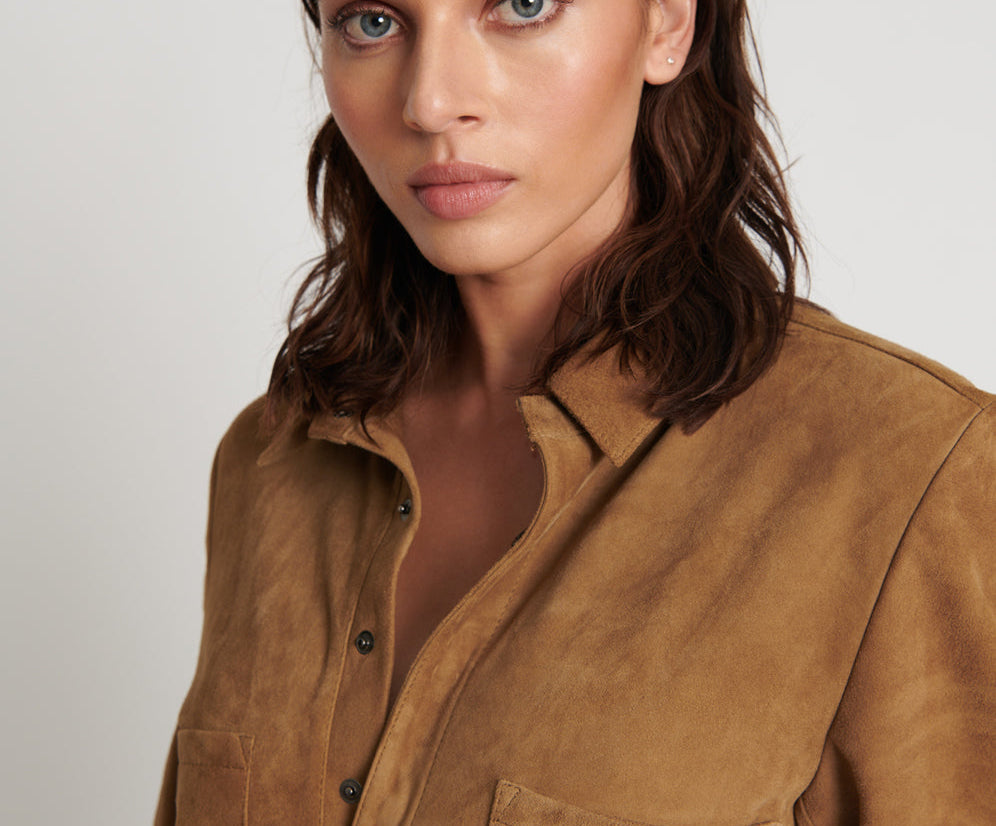 TAN SUEDE PROPHECY JUMPSUIT