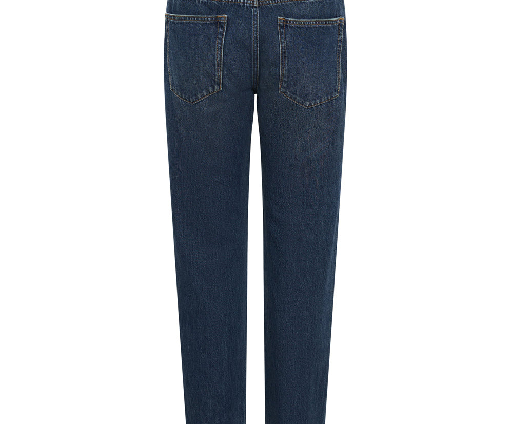Truckers Mid Waist Straight Leg Denim Jeans - Royal Blue
