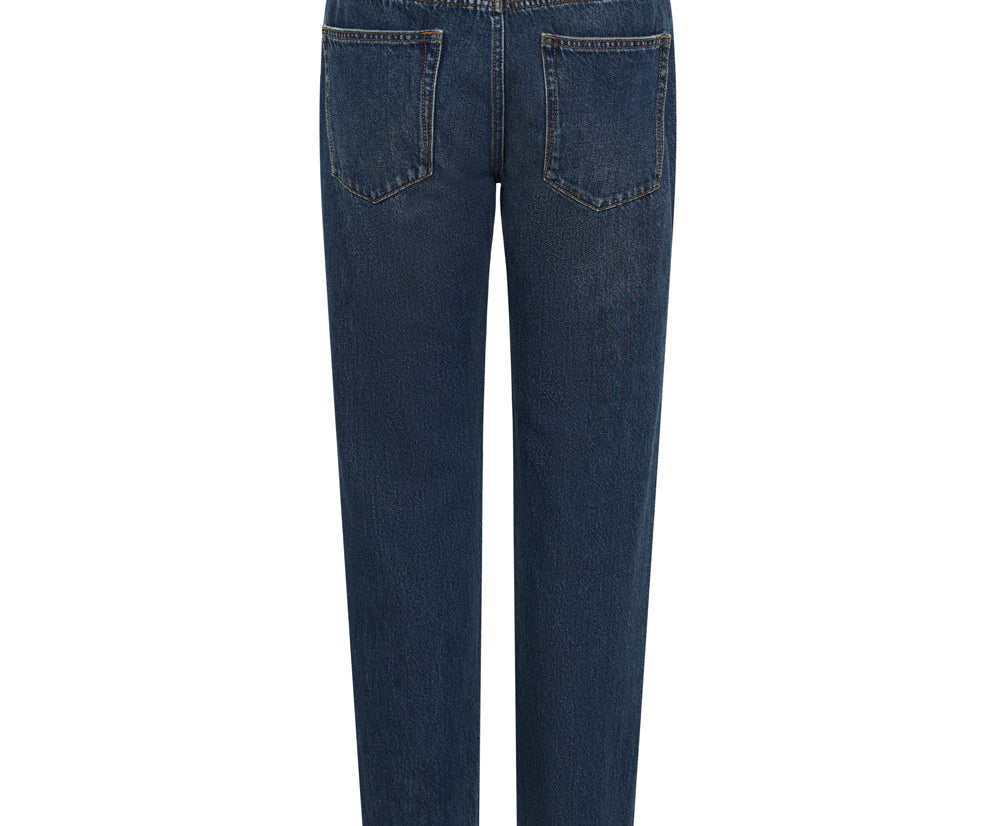 ROYAL BLUE TRUCKERS LOW WAIST STRAIGHT LEG JEANS