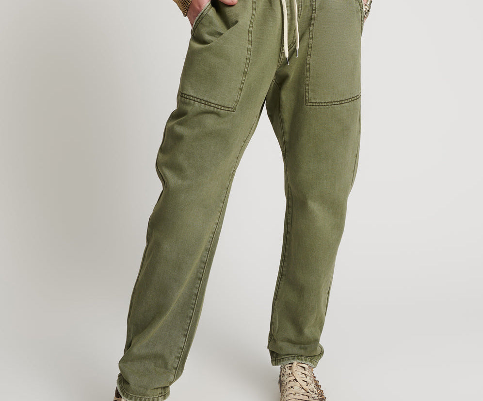 ST KHAKI SHABBIES DRAWSTRING BOYFRIEND JEANS